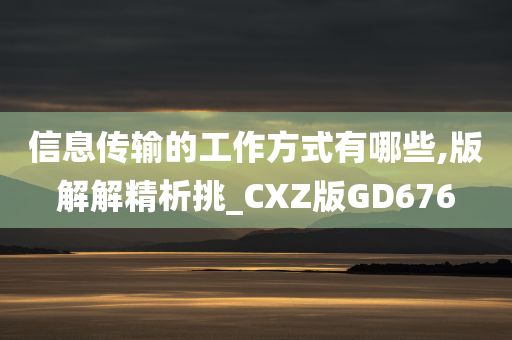 信息传输的工作方式有哪些,版解解精析挑_CXZ版GD676