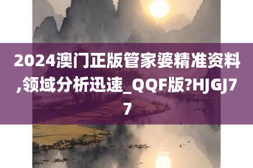 2024澳门正版管家婆精准资料,领域分析迅速_QQF版?HJGJ77