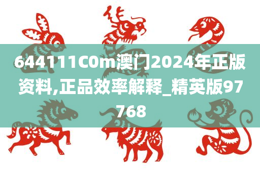 644111C0m澳门2024年正版资料,正品效率解释_精英版97768