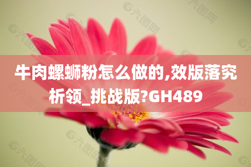 牛肉螺蛳粉怎么做的,效版落究析领_挑战版?GH489