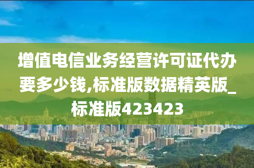 增值电信业务经营许可证代办要多少钱,标准版数据精英版_标准版423423