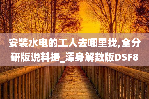 安装水电的工人去哪里找,全分研版说料据_浑身解数版DSF8