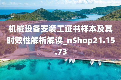 机械设备安装工证书样本及其时效性解析解读_nShop21.15.73