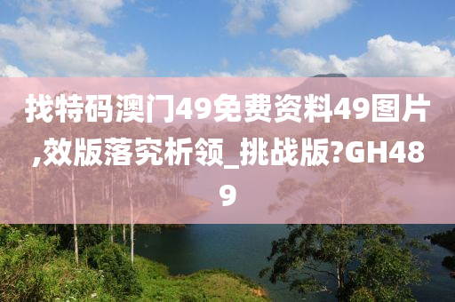 找特码澳门49免费资料49图片,效版落究析领_挑战版?GH489