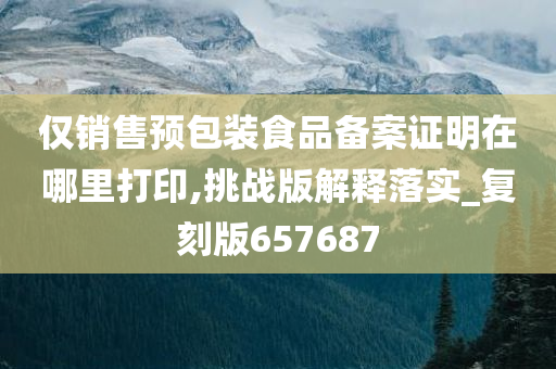 仅销售预包装食品备案证明在哪里打印,挑战版解释落实_复刻版657687