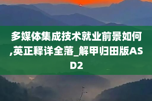 多媒体集成技术就业前景如何,英正释详全落_解甲归田版ASD2