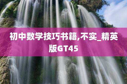 初中数学技巧书籍,不实_精英版GT45