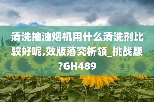 清洗抽油烟机用什么清洗剂比较好呢,效版落究析领_挑战版?GH489