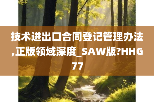 技术进出口合同登记管理办法,正版领域深度_SAW版?HHG77