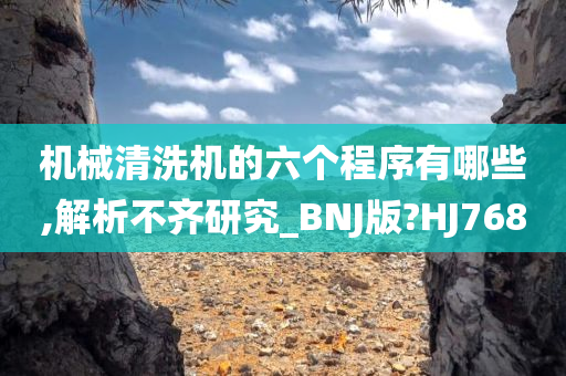 机械清洗机的六个程序有哪些,解析不齐研究_BNJ版?HJ768