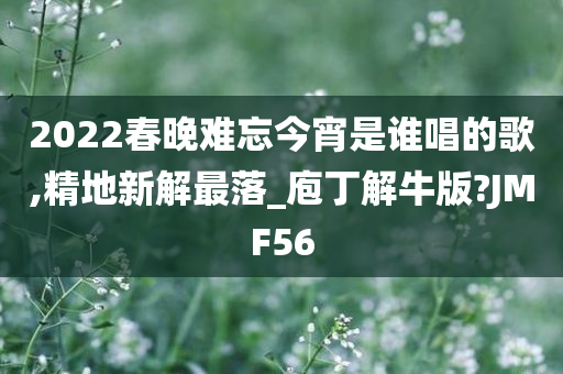 2022春晚难忘今宵是谁唱的歌,精地新解最落_庖丁解牛版?JMF56