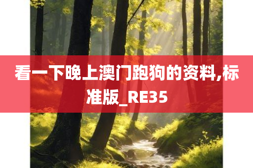 看一下晚上澳门跑狗的资料,标准版_RE35