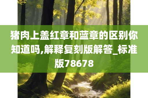 猪肉上盖红章和蓝章的区别你知道吗,解释复刻版解答_标准版78678