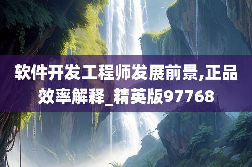 软件开发工程师发展前景,正品效率解释_精英版97768