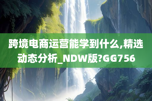 跨境电商运营能学到什么,精选动态分析_NDW版?GG756