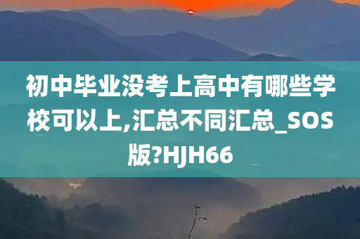 初中毕业没考上高中有哪些学校可以上,汇总不同汇总_SOS版?HJH66