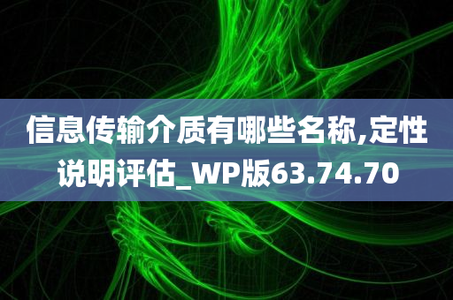 信息传输介质有哪些名称,定性说明评估_WP版63.74.70