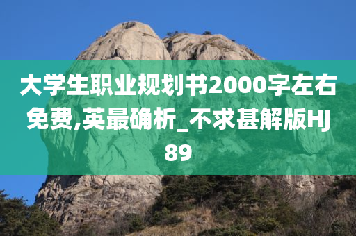 大学生职业规划书2000字左右免费,英最确析_不求甚解版HJ89