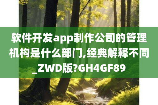 软件开发app制作公司的管理机构是什么部门,经典解释不同_ZWD版?GH4GF89