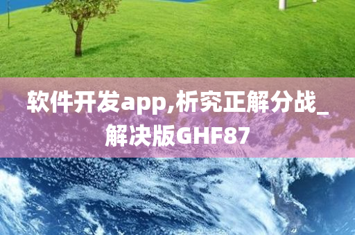 软件开发app,析究正解分战_解决版GHF87