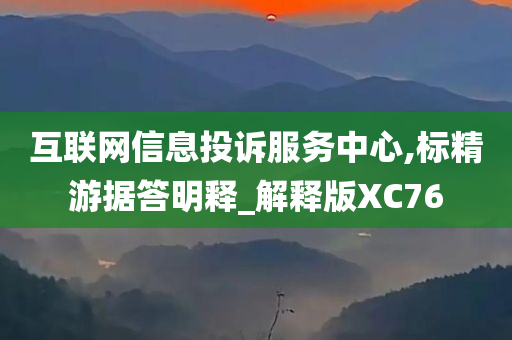 互联网信息投诉服务中心,标精游据答明释_解释版XC76