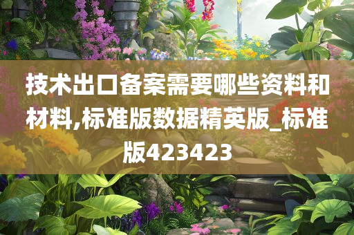 技术出口备案需要哪些资料和材料,标准版数据精英版_标准版423423