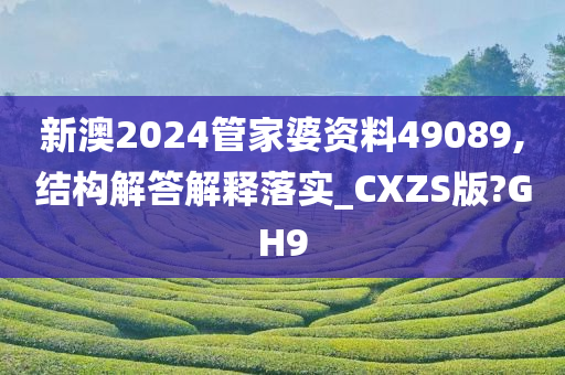 新澳2024管家婆资料49089,结构解答解释落实_CXZS版?GH9