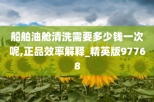 船舶油舱清洗需要多少钱一次呢,正品效率解释_精英版97768