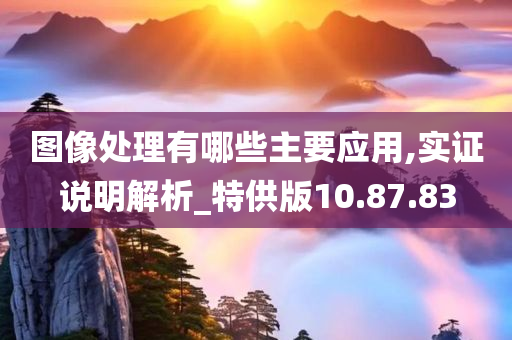 图像处理有哪些主要应用,实证说明解析_特供版10.87.83