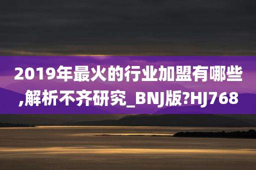 2019年最火的行业加盟有哪些,解析不齐研究_BNJ版?HJ768