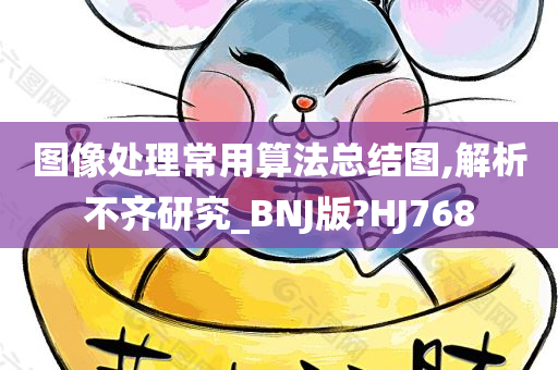 图像处理常用算法总结图,解析不齐研究_BNJ版?HJ768