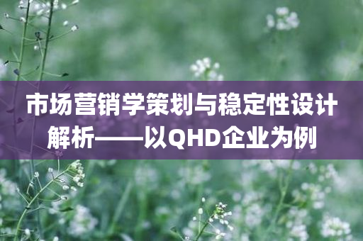 市场营销学策划与稳定性设计解析——以QHD企业为例