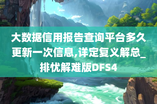 大数据信用报告查询平台多久更新一次信息,详定复义解总_排忧解难版DFS4