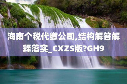 海南个税代缴公司,结构解答解释落实_CXZS版?GH9