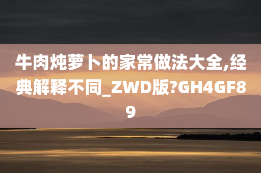 牛肉炖萝卜的家常做法大全,经典解释不同_ZWD版?GH4GF89