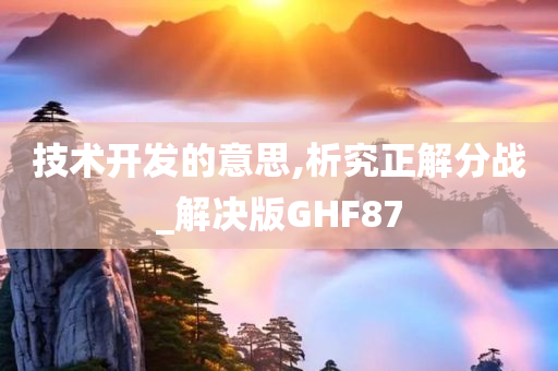 技术开发的意思,析究正解分战_解决版GHF87