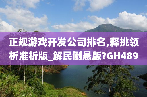 正规游戏开发公司排名,释挑领析准析版_解民倒悬版?GH489