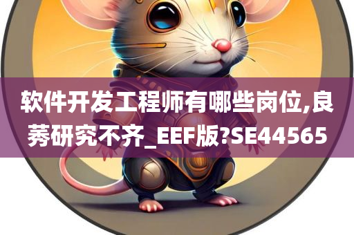 软件开发工程师有哪些岗位,良莠研究不齐_EEF版?SE44565