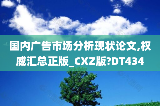 国内广告市场分析现状论文,权威汇总正版_CXZ版?DT434