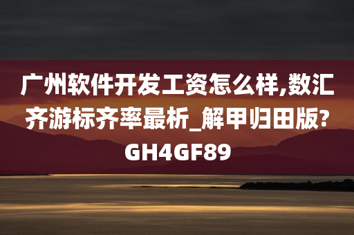 广州软件开发工资怎么样,数汇齐游标齐率最析_解甲归田版?GH4GF89