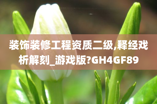 装饰装修工程资质二级,释经戏析解刻_游戏版?GH4GF89