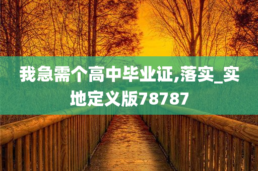 我急需个高中毕业证,落实_实地定义版78787