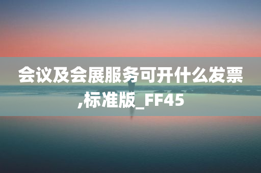 会议及会展服务可开什么发票,标准版_FF45