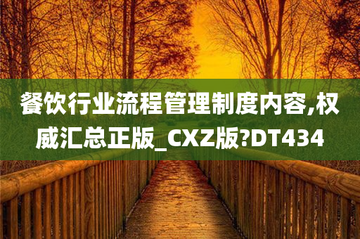 餐饮行业流程管理制度内容,权威汇总正版_CXZ版?DT434