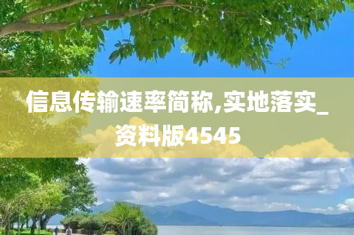 信息传输速率简称,实地落实_资料版4545