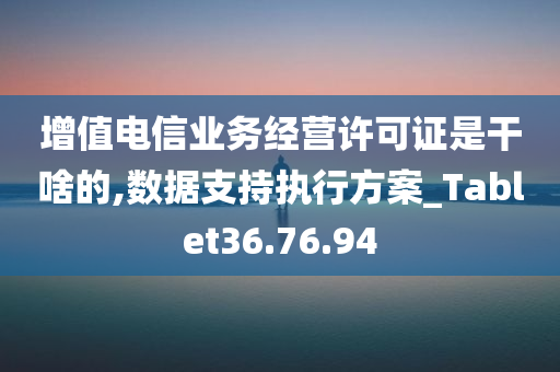 增值电信业务经营许可证是干啥的,数据支持执行方案_Tablet36.76.94