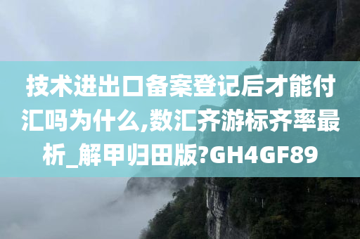 技术进出口备案登记后才能付汇吗为什么,数汇齐游标齐率最析_解甲归田版?GH4GF89