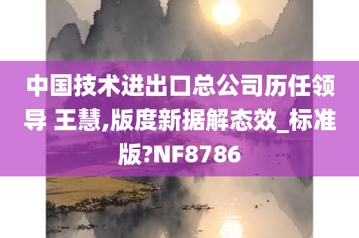 中国技术进出口总公司历任领导 王慧,版度新据解态效_标准版?NF8786