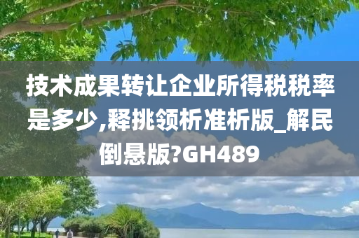 技术成果转让企业所得税税率是多少,释挑领析准析版_解民倒悬版?GH489