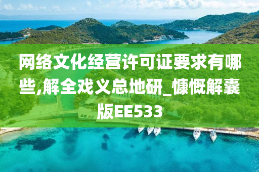 网络文化经营许可证要求有哪些,解全戏义总地研_慷慨解囊版EE533